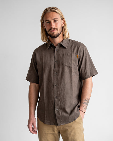 Camisa Hombre Lisa Café Toke
