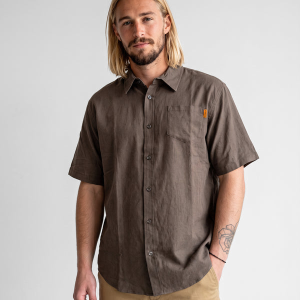 Camisa Hombre Lisa Café Toke