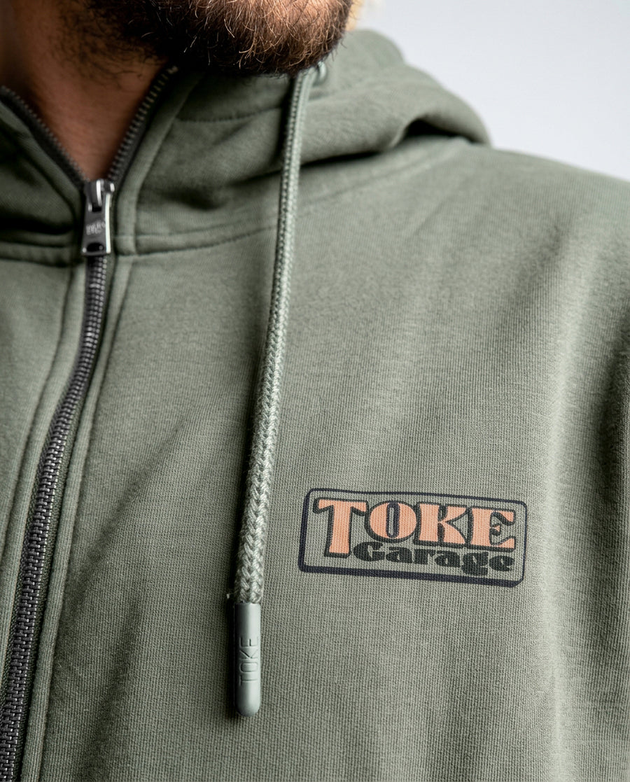Poleron Full Zipper Verde Tool
