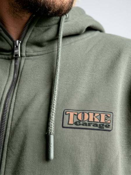 Poleron Full Zipper Verde Tool