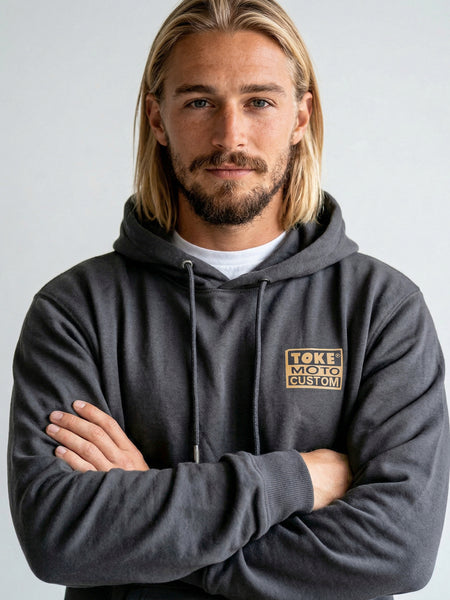 Poleron Hoodie Gris Oscuro Hombre Reed