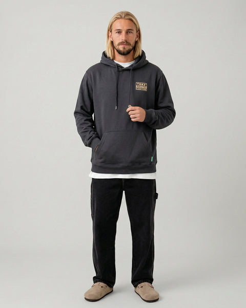 Poleron Hoodie Gris Oscuro Hombre Reed