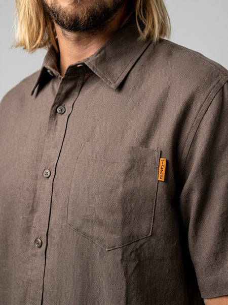 Camisa Hombre Lisa Café Toke