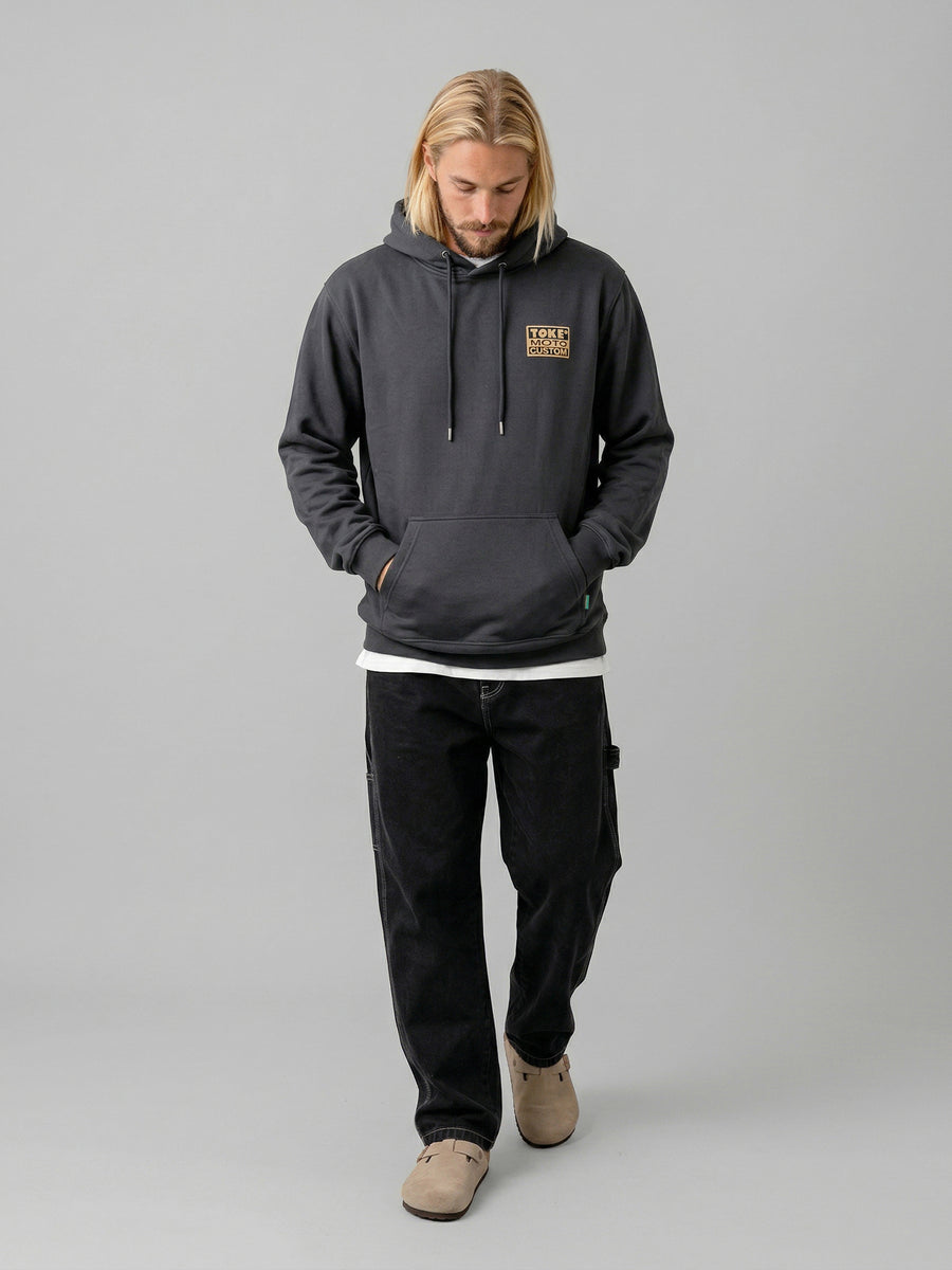 Poleron Hoodie Gris Oscuro Hombre Reed