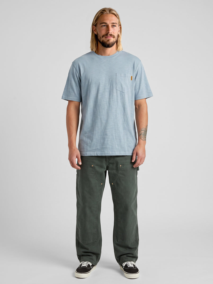Polera Hombre Celeste Bolsillo