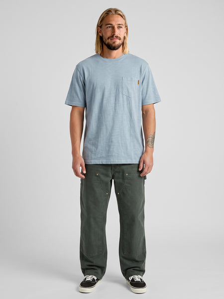 Polera Hombre Celeste Bolsillo