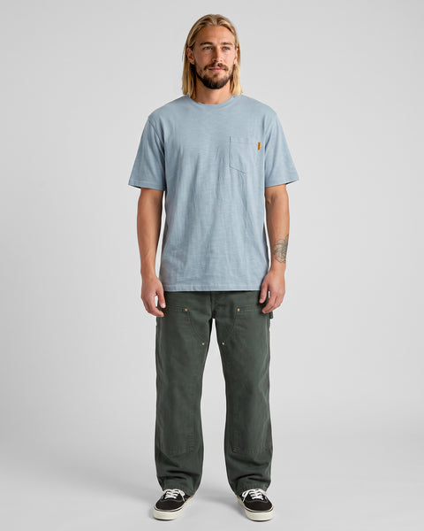 Polera Hombre Celeste Bolsillo