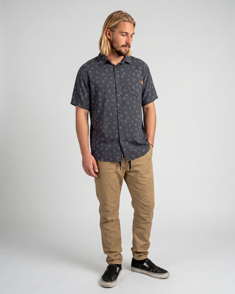 Camisa Hombre Estampada Negra Indian Toke