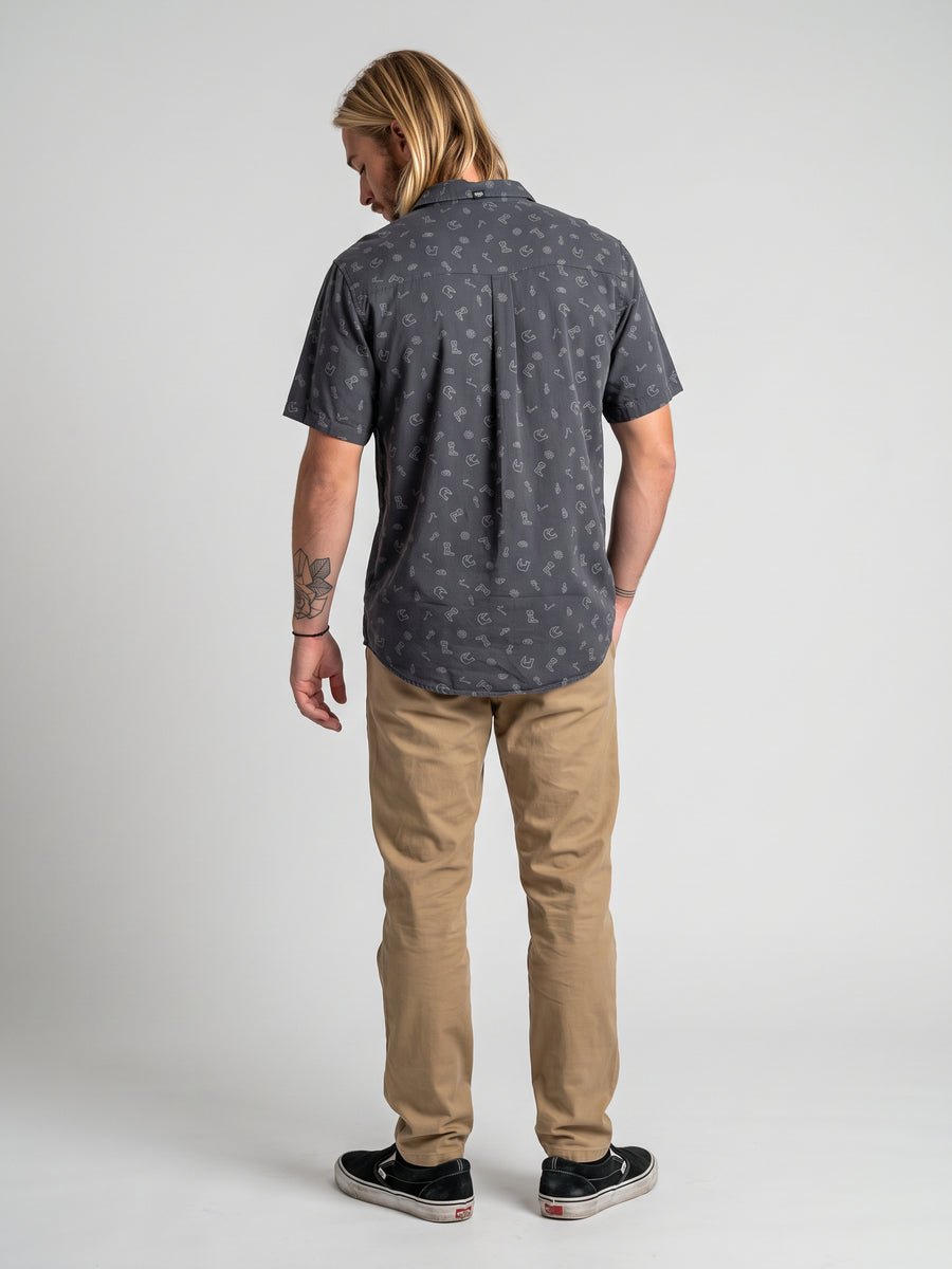 Camisa Hombre Estampada Negra Indian Toke