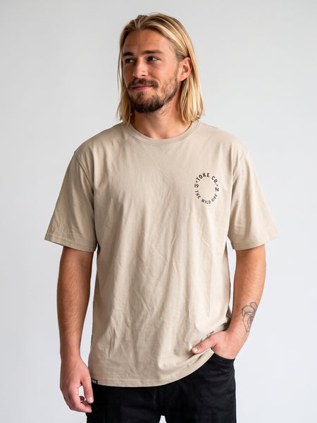 Polera Beige Hombre Racing