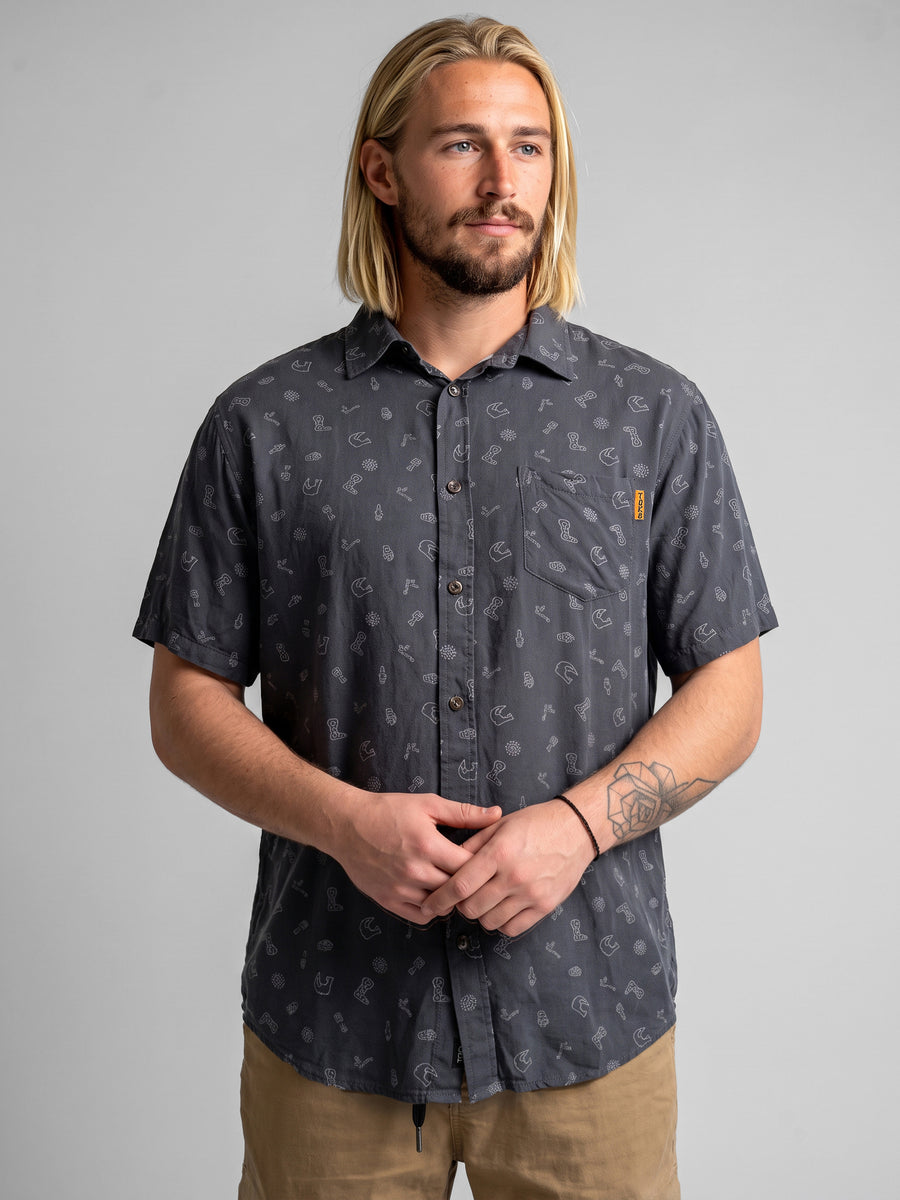 Camisa Hombre Estampada Negra Indian Toke