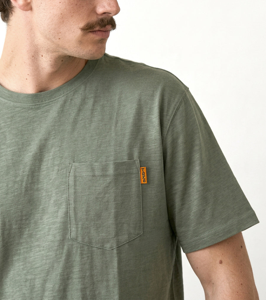 Polera Hombre Verde Bolsillo