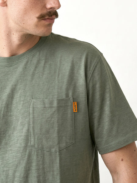 Polera Hombre Verde Bolsillo