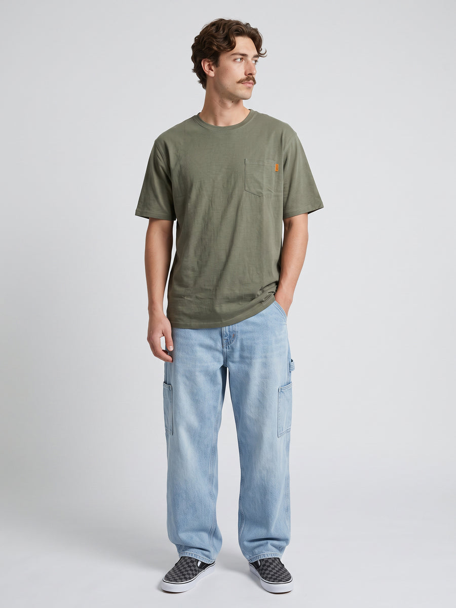 Polera Hombre Verde Bolsillo