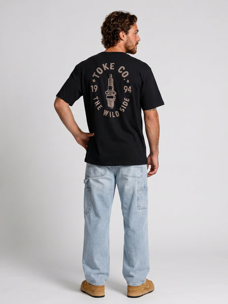 Polera Negra Hombre Racing
