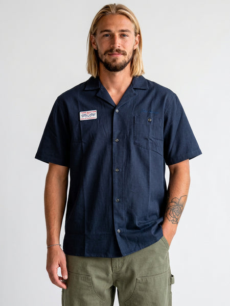 Camisa Manga Corta Azul Hombre Garage
