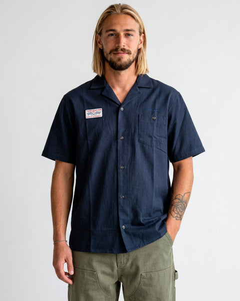 Camisa Manga Corta Azul Hombre Garage - Toke
