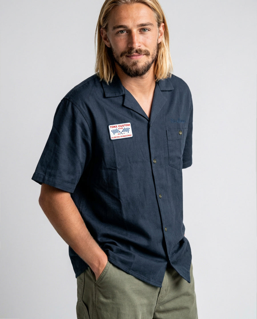 Camisa Manga Corta Azul Hombre Garage