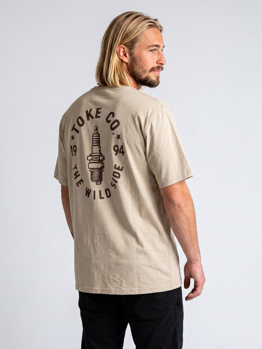 Polera Beige Hombre Racing