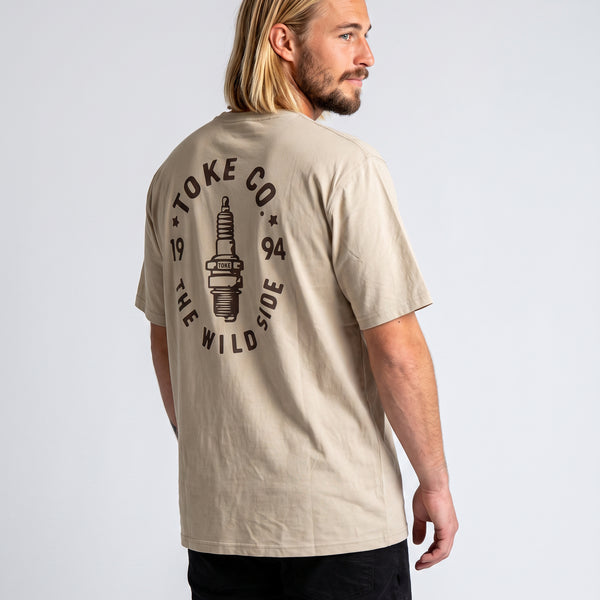 Polera Beige Hombre Racing