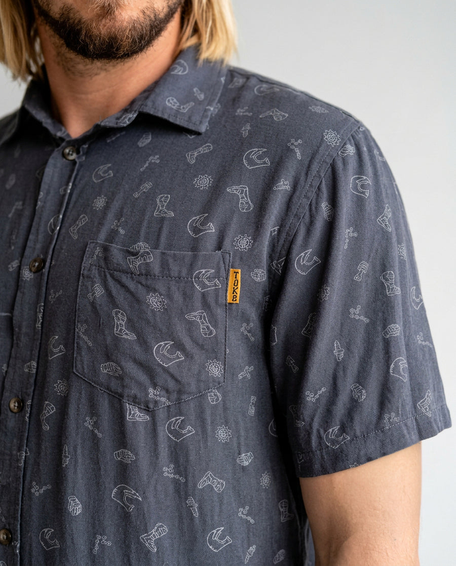 Camisa Hombre Estampada Negra Indian Toke
