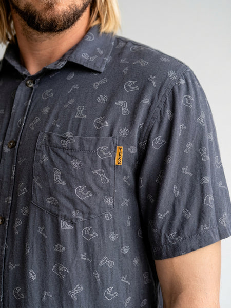 Camisa Hombre Estampada Negra Indian Toke