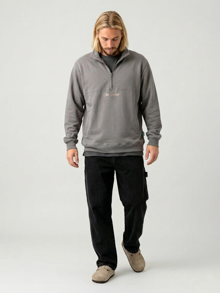 Poleron Half Zipper Negro Hombre Ozzy