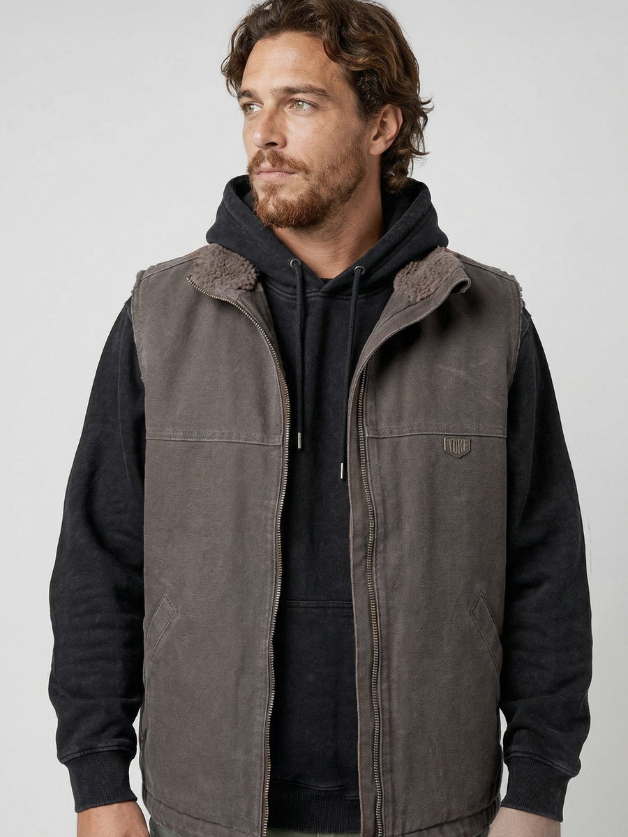 Chaqueta Sin Mangas Café Hombre Attaquer