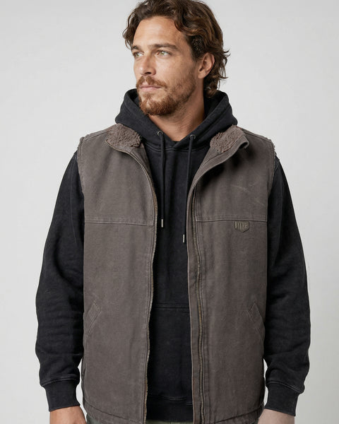 Chaqueta Sin Mangas Café Hombre Attaquer