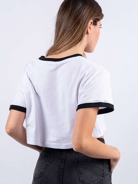 Polera Blanca Manga Corta Lisa