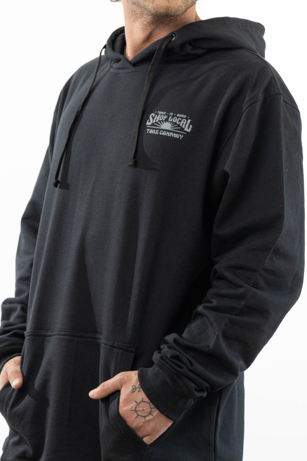 Poleron Algodón Shop Local Negro Toke