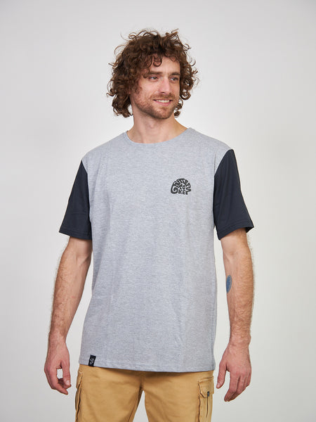 Polera Manga Corta Hombre Gris Grate