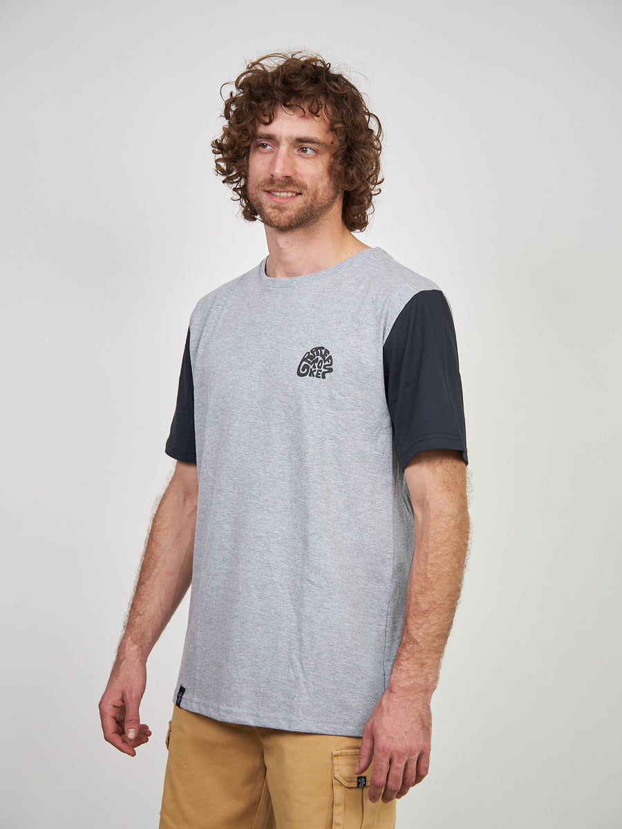 Polera Manga Corta Hombre Gris Grate