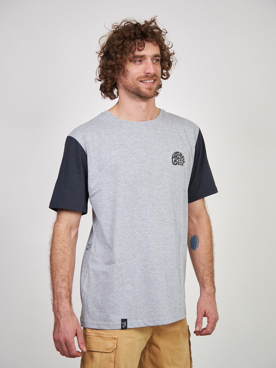Polera Manga Corta Hombre Gris Grate