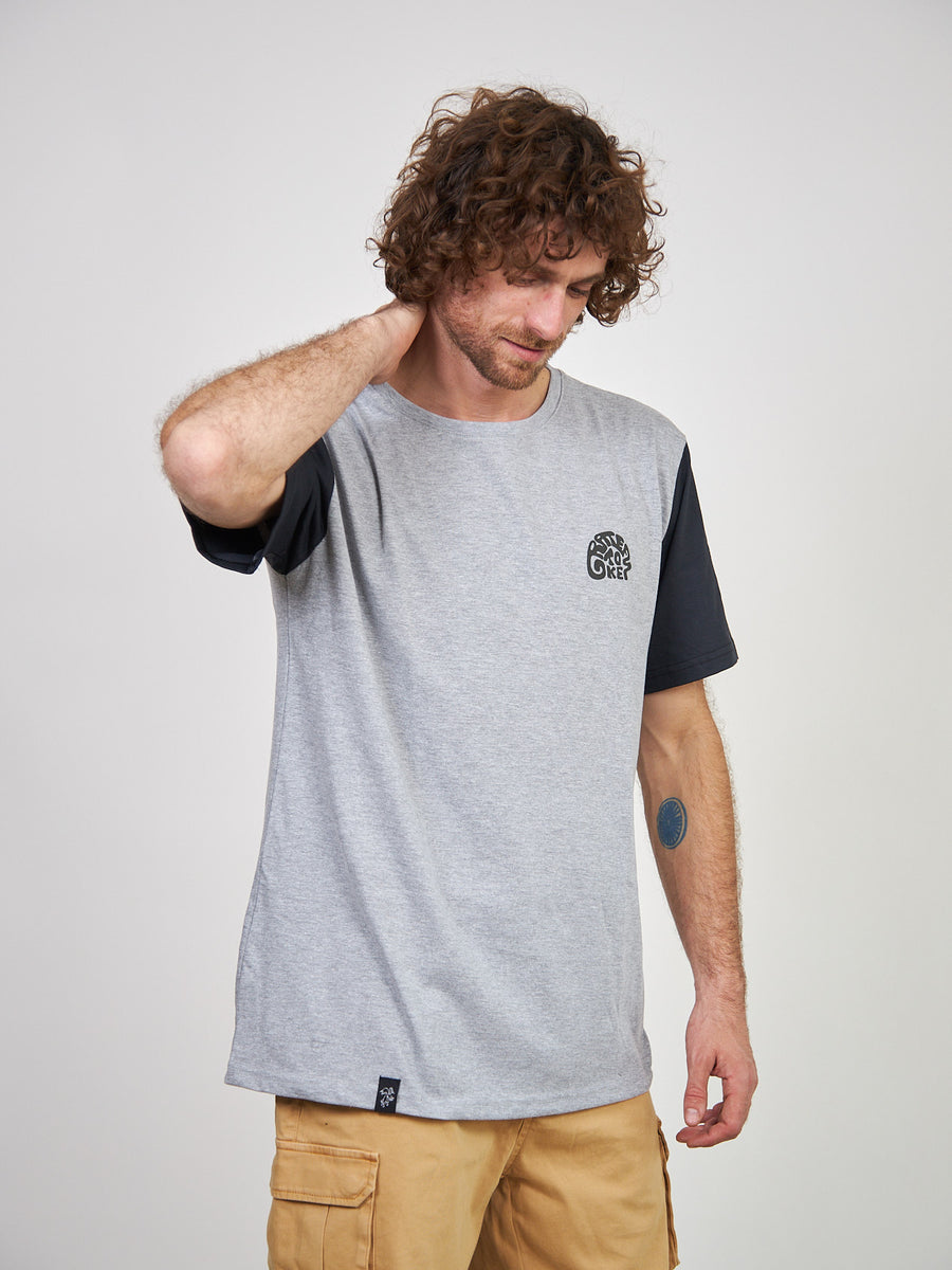 Polera Manga Corta Hombre Gris Grate
