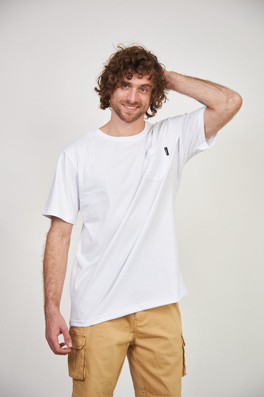 Polera Bolsillo Toke Blanca