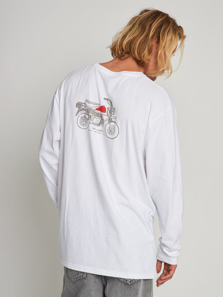 Polera Blanca Manga Larga Cascos