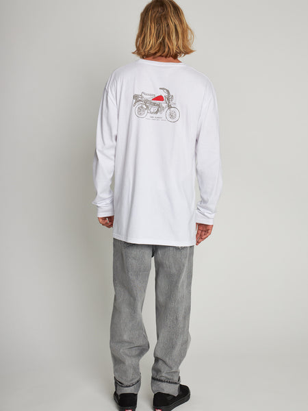 Polera Blanca Manga Larga Cascos