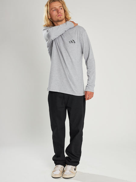 Polera Gris Claro Manga Larga Quilla