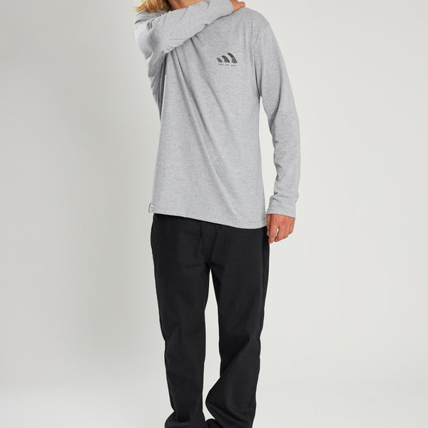 Polera Gris Claro Manga Larga Quilla