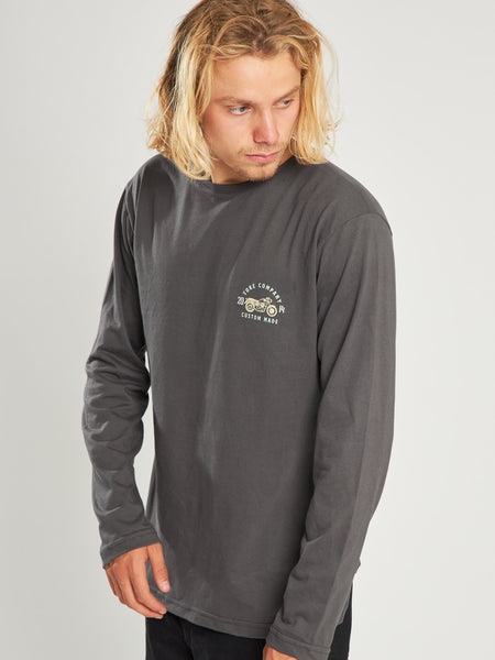 Polera Gris Oscuro Manga Larga Hombre Moto