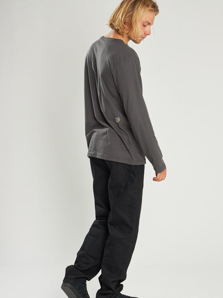 Polera Gris Oscuro Manga Larga Hombre Moto